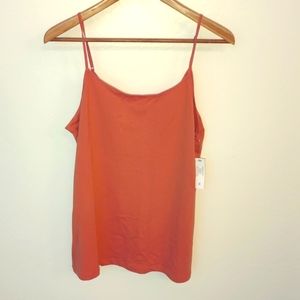Time and Tru Adjustable Strap Cami, Orange, XL